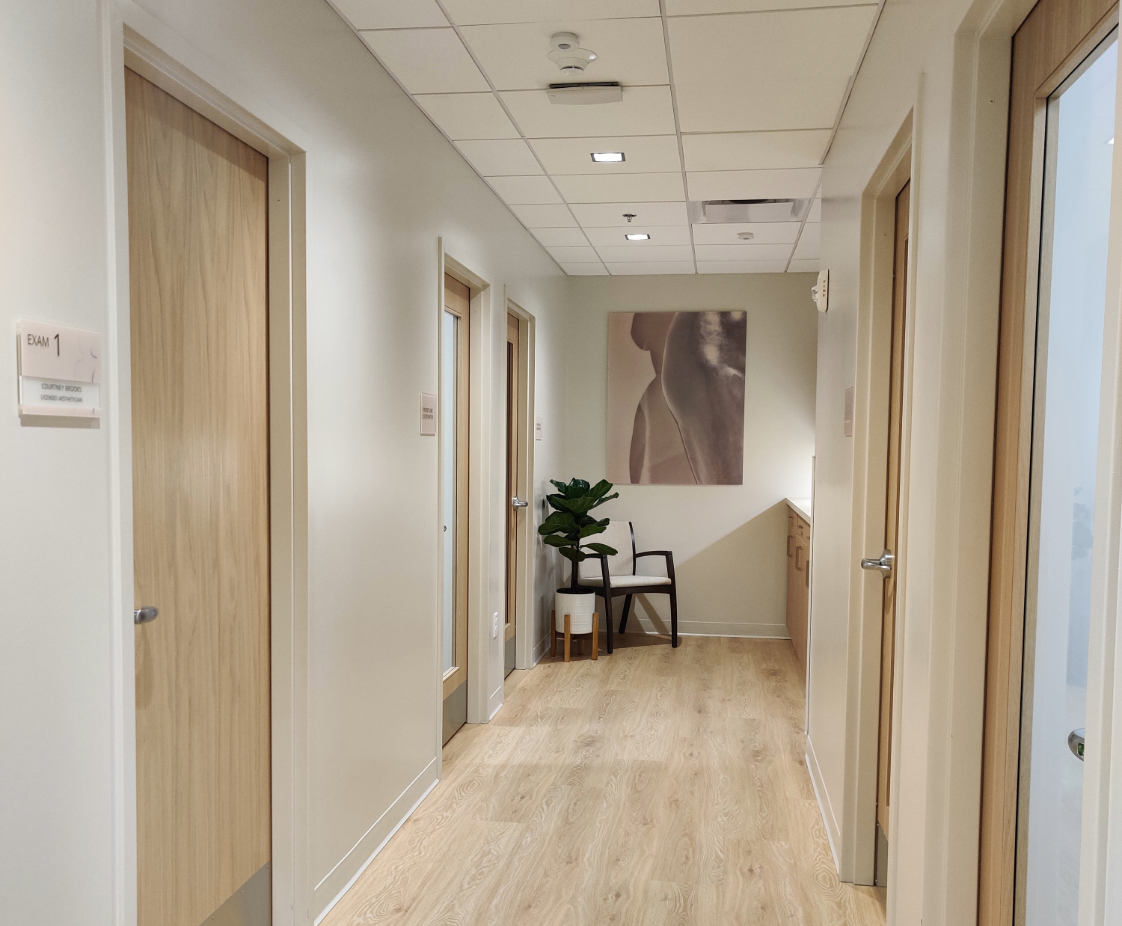 Boston Center for Plastic Surgery in Chestnut Hill, MA. Reception Area, designed by Hardaway Sziabowski Architects.