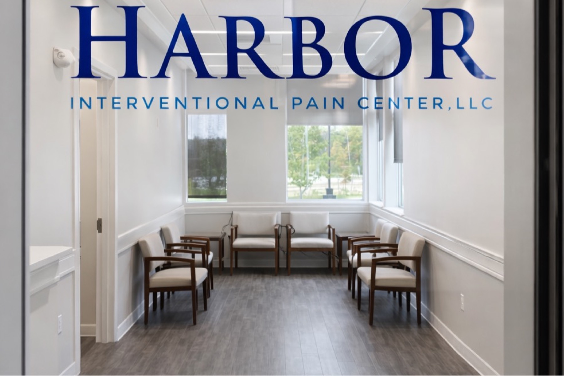 Harbor Interventional Pain Center in Newington, New Hampshire. Reception Area, designed by Hardaway Sziabowski Architects.