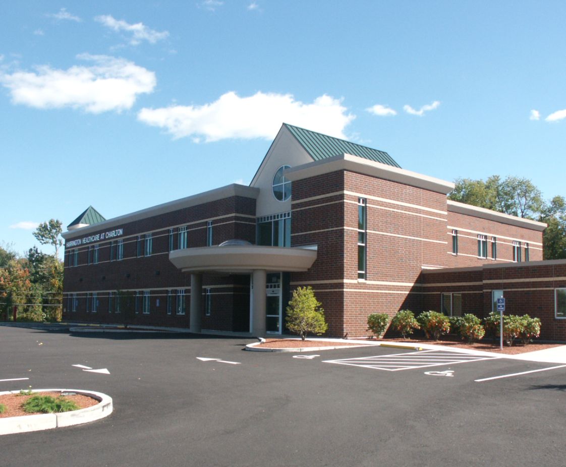 Harrington Hospital Medical Office Building in Charlton, MA. Building Exterior, designed by Hardaway Sziabowski Architects.