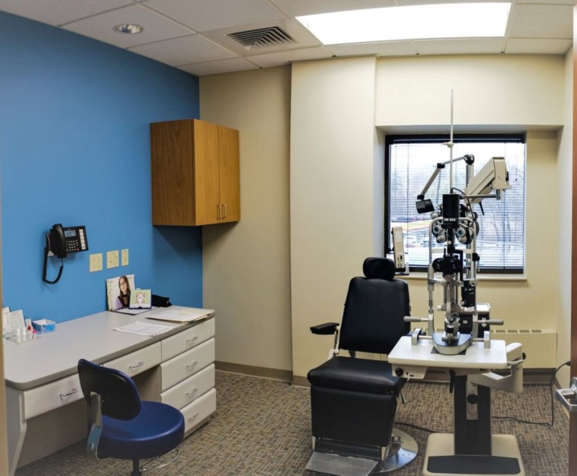 North Suburban Eye in Waltham, MA. Reception Area, designed by Hardaway Sziabowski Architects.