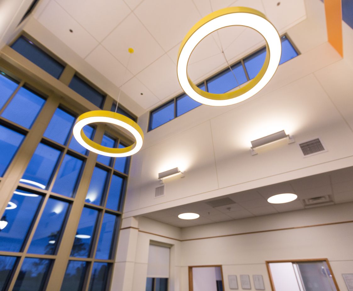 South Park Village Medical Center in Holly Springs, NC. Reception Area, designed by Hardaway Sziabowski Architects.