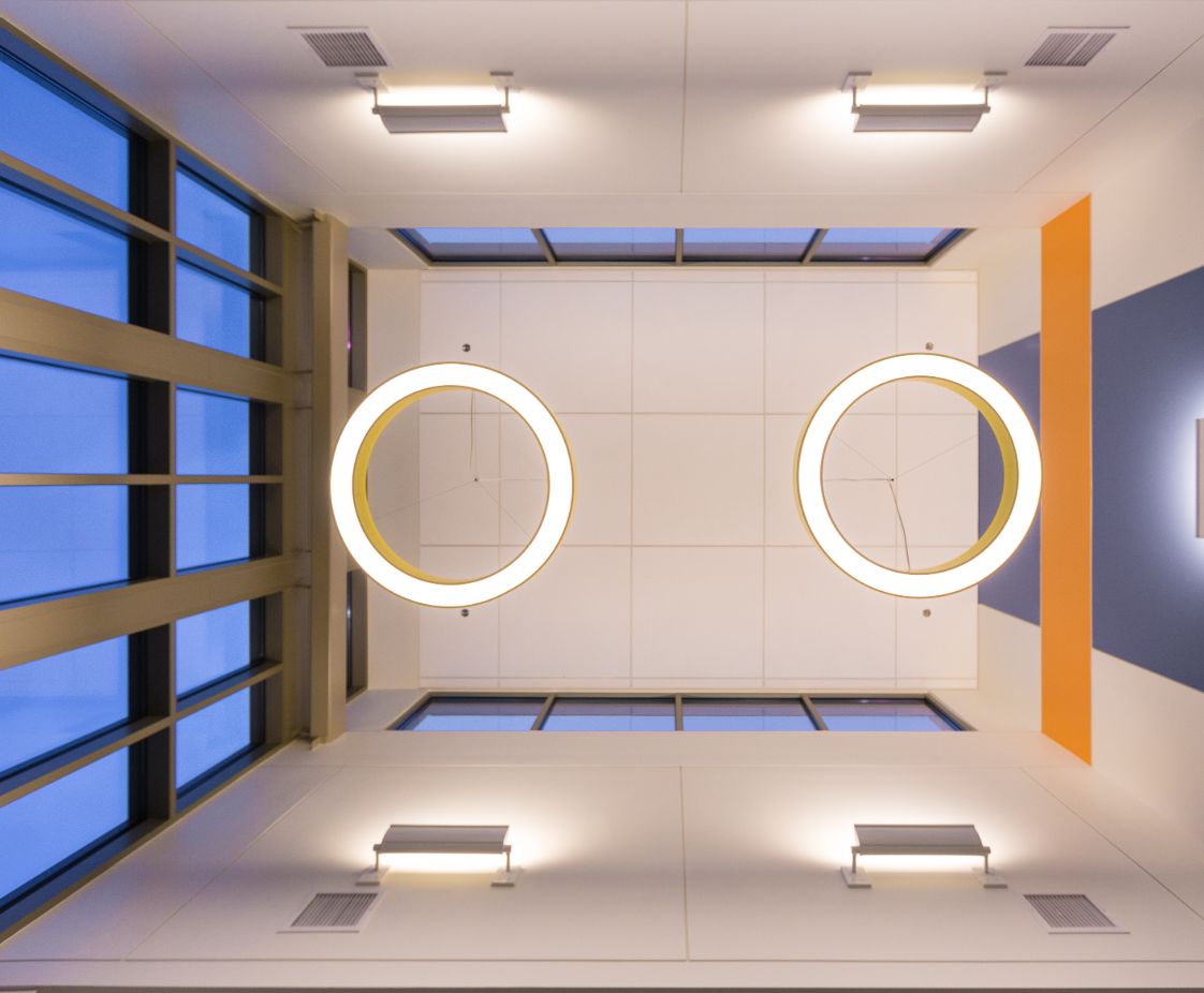 South Park Village Medical Center in Holly Springs, NC. Reception Area, designed by Hardaway Sziabowski Architects.